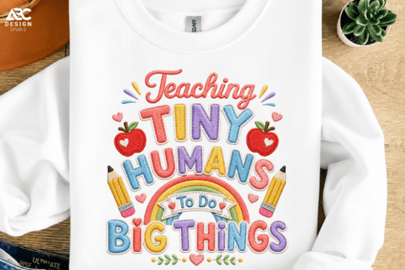 Faux Embroidery Style Kindergarten PNG