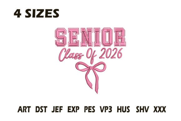 Senior Class of 2026 Pink Embroidery